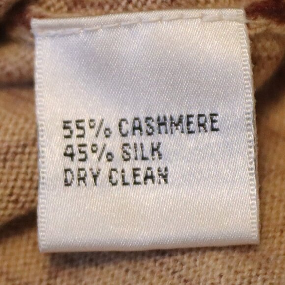 Vintage Talbots V-Neck Cashmere Silk Blend Animal Print Sweater Size Large - Picture 3 of 13